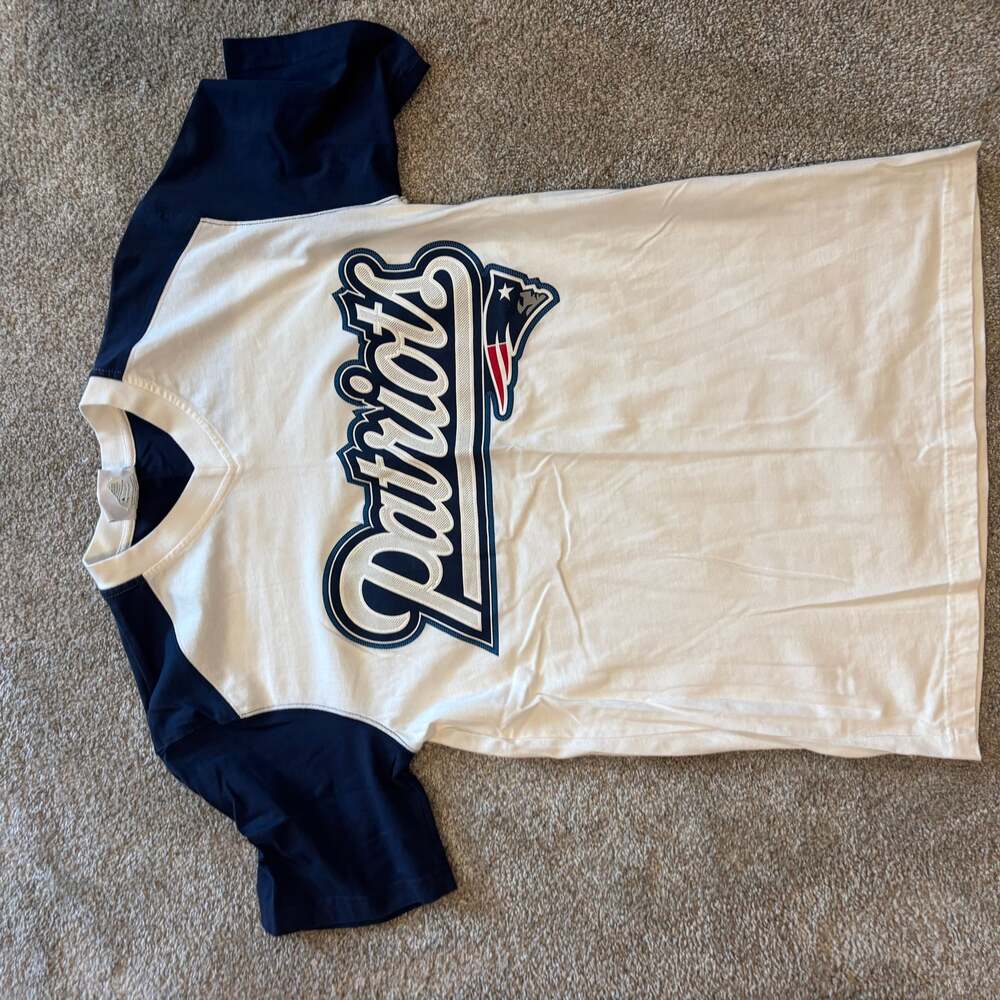 New England Patriots Women's Blue V-Neck Football Jersey